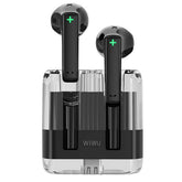 Wiwu T21 Transparent Wireless Bluetooth Earbuds Environmental Noise Cancellation Up To 180 Hours Of Standby Power Black - CompuMe